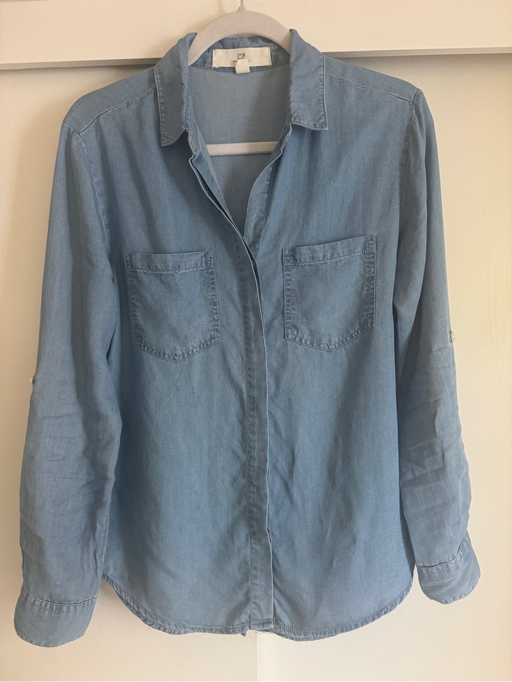 Thread & Supply Light Blue Chambray Denim Button-Up Shirt